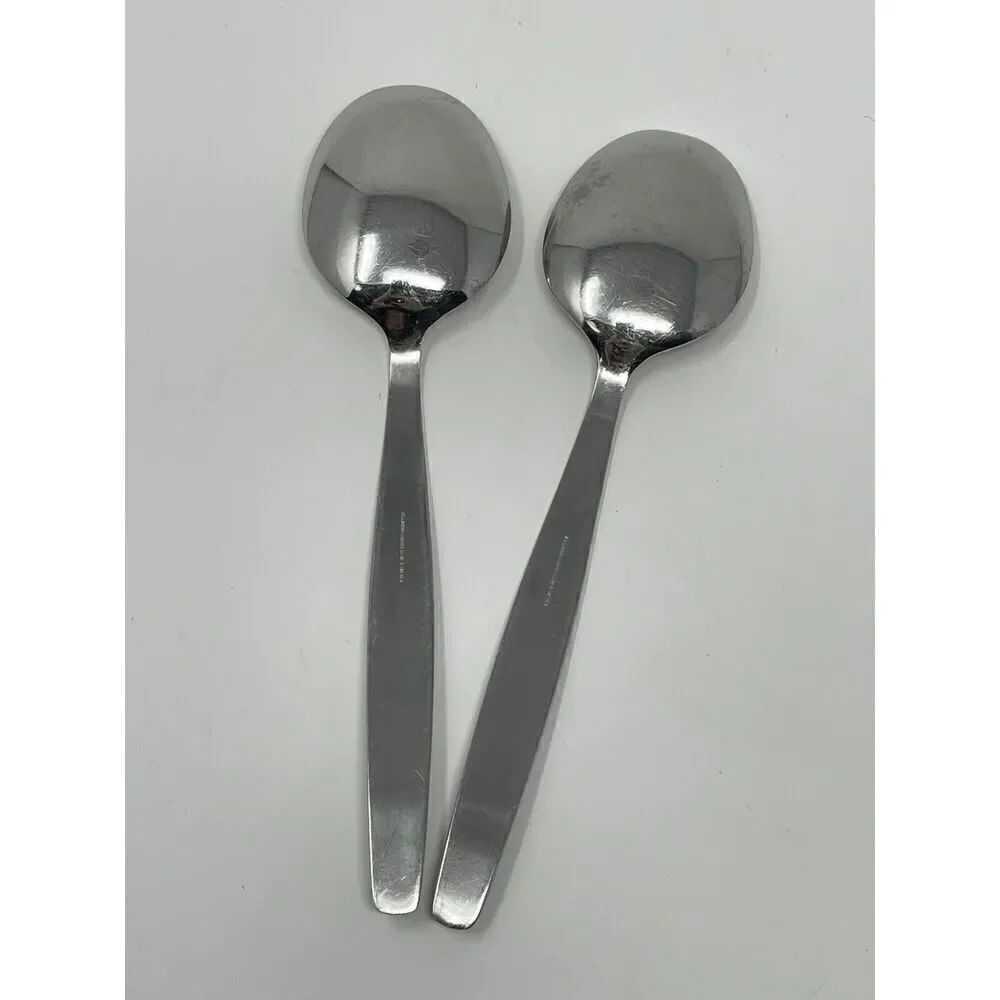 Nils Johan Sweden Sessan Large Serving Table Spoons NIJ1 8.5” Set Of 2